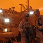 Members of the 573rd Clearance Company discuss mission details